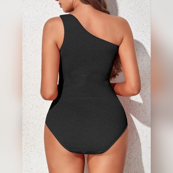 Summer Mae Maternity Swimsuit One Piece One Shoulder Ribbed Small - Picture 3 of 8